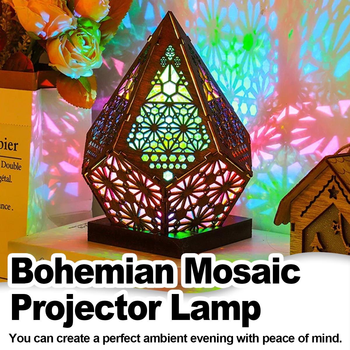 Home Cinema Led Projector - Usb Bohemian Led Projeksiyon Masa Lambası