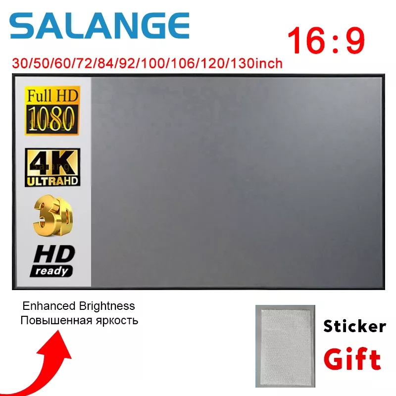 Home Cinema Led Projector - Salange Projektör Ekranı, 60 100 120