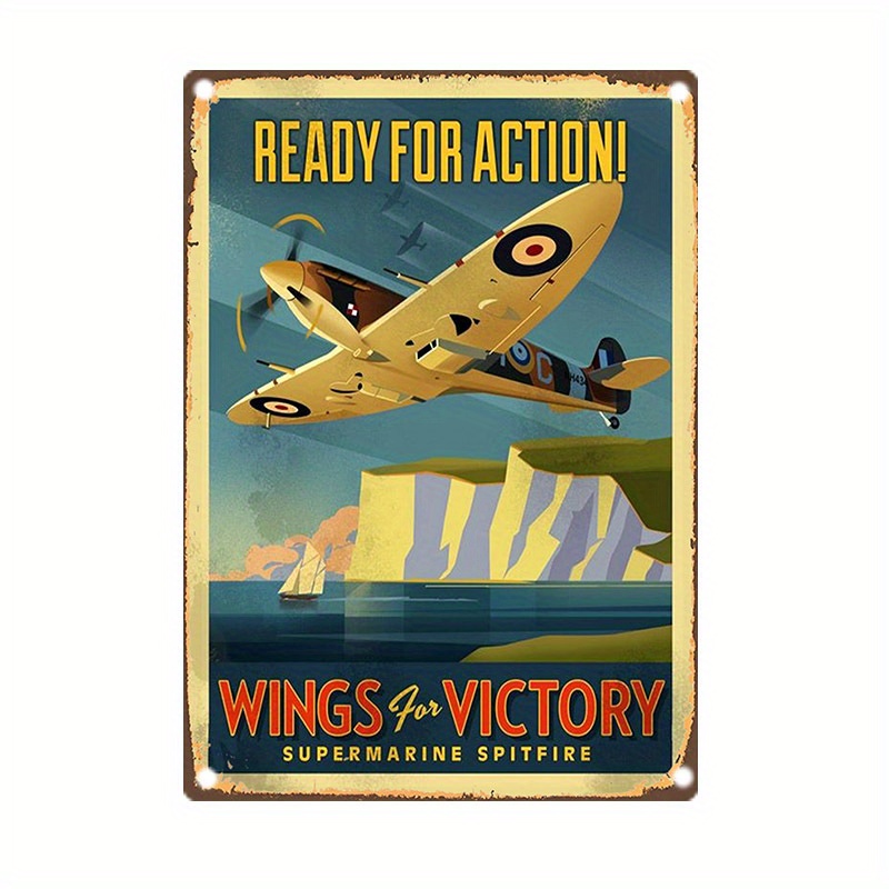 Home Cinema Classic - Vintage Supermarine Spitfire Metal Tabela, -