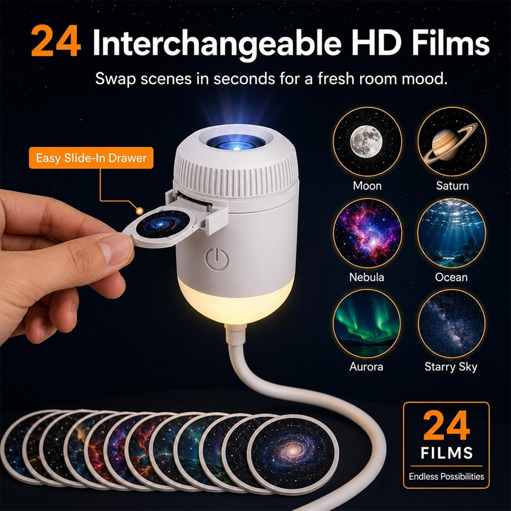 24 Slaytlı Döndürülebilir Gala - Home Cinema Led Projector incelemesi ve fiyatı