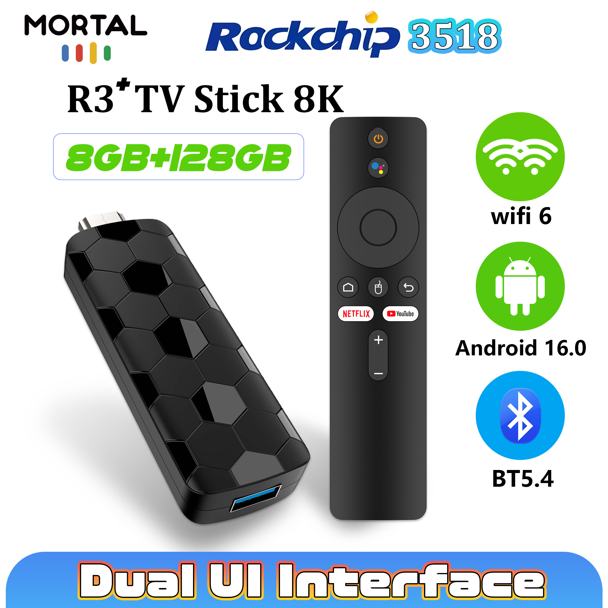 Mortal R3+ TV Stick Android 16 - Home Cinema Complet incelemesi ve fiyatı