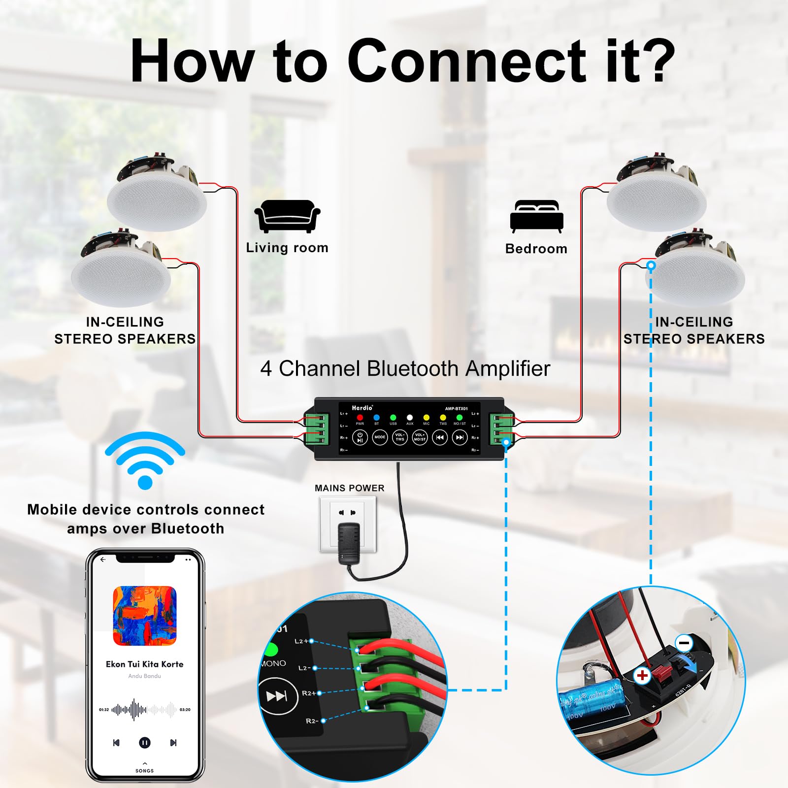 Herdio 6.5 inç Bluetooth Tavan - Home Cinema Complet incelemesi ve fiyatı