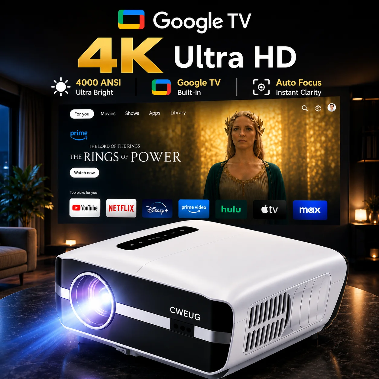 NewA9S 4k Projektör Otomatik O - Home Cinema Complet incelemesi ve fiyatı
